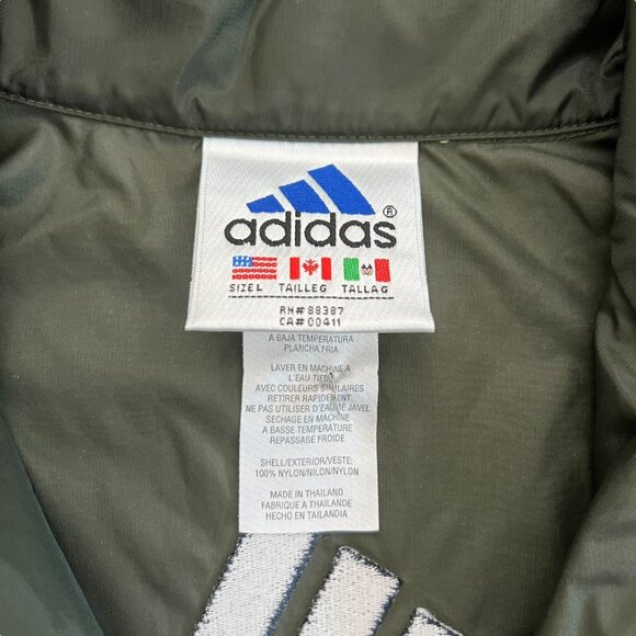 Vintage Adidas Mens 1/4 Zip Windbreaker Green Navy Large Gorpcore Streetwear - Picture 12 of 15